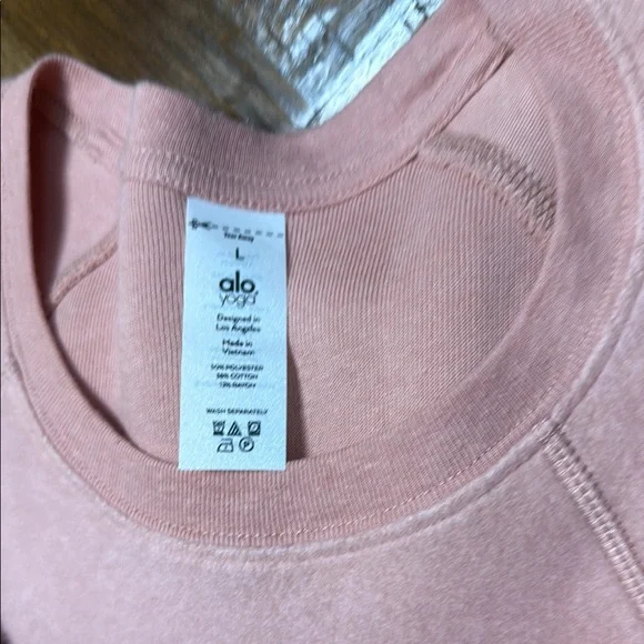 Alo Yoga Triumph Crewneck Sweatshirt β Soft Clay β Size L β Sold Out - Picture 2 of 5
